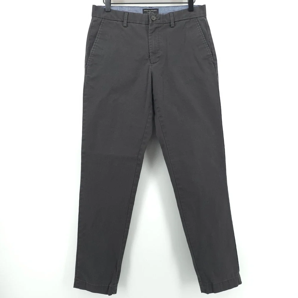 Banana Republic Mason Chino Mens Pants 30x32 Charcoal Gray Athletic Tapered